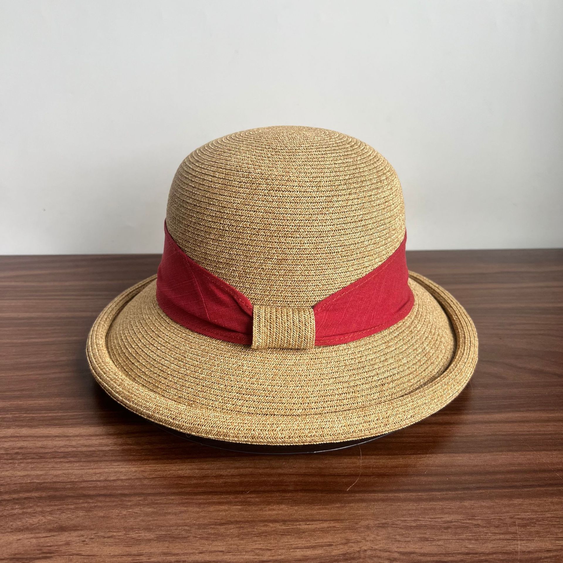 French Straw Sun Protection Bow Curling Temperament Straw Hat - Image 7