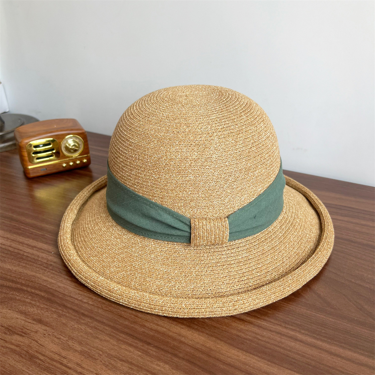 French Straw Sun Protection Bow Curling Temperament Straw Hat - Image 10